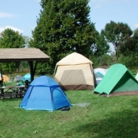 Group Camp Tents at W.G. Lunney Lake Farm County Park Campground